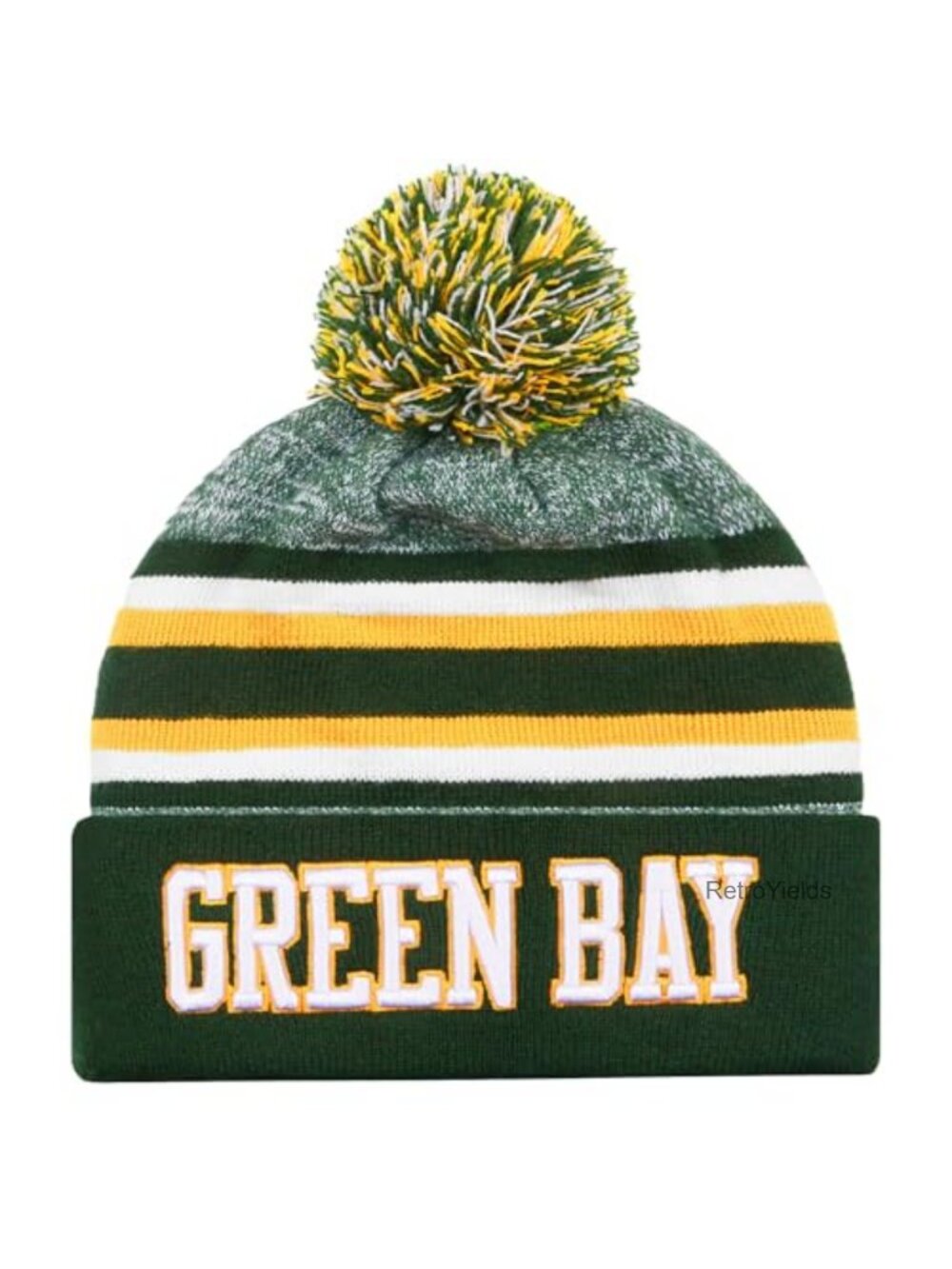 Green Bay Beanie Hat Football Knit Winter Cuffed Beanie Cap for Sports Fans